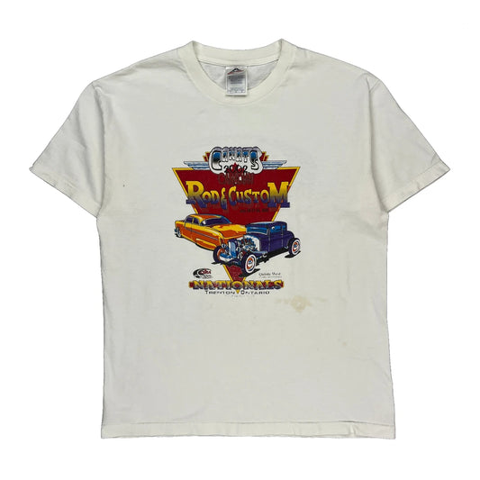 Vintage Canadian Street Rod Association Anvil Graphic T-Shirt - Large White Cotton
