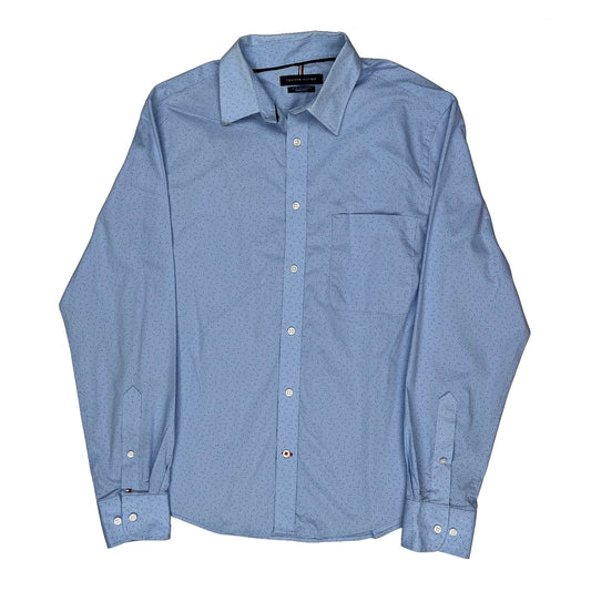 Vintage Tommy Hilfiger Polka Dot Shirt - Medium Blue Cotton