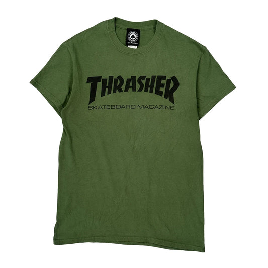 Skateboard Magazine Thrasher Graphic T-Shirt - Small Green Cotton