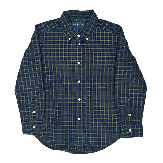Vintage Age 6 Ralph Lauren Checked Shirt - Small Blue Cotton