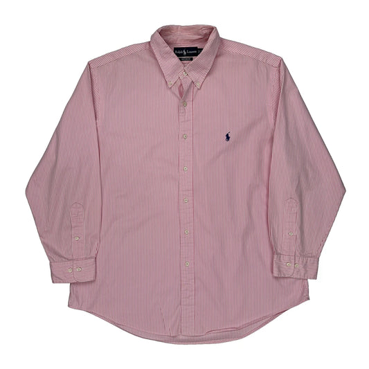 Ralph Lauren Striped Shirt - XL Pink Cotton