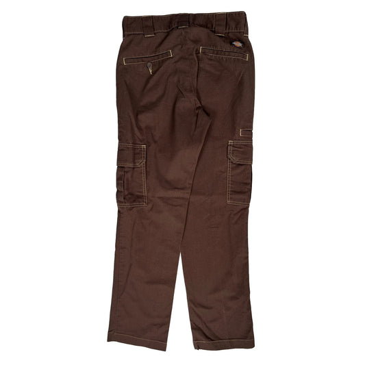 Vintage Dickies Cargo Trousers - 26W 30L Brown Polyester Blend