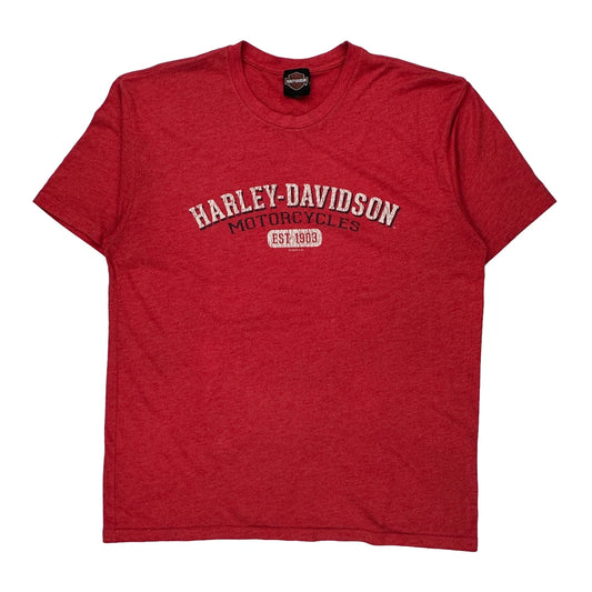 Motorcycles Harley Davidson Graphic T-Shirt - XL Red Cotton