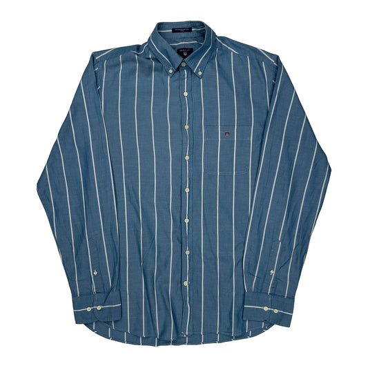 Gant Striped Shirt - Large Blue Cotton