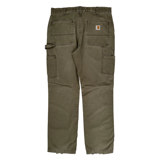 Carhartt Carpenter Trousers - 34W 31L Khaki Cotton