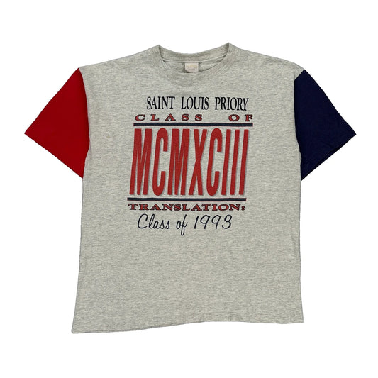 Class Of 1993 Single Stitch Graphic T-Shirt - XL Blue Cotton