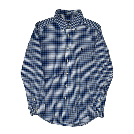 Age 10-12 Ralph Lauren Checked Shirt - Medium Blue Cotton