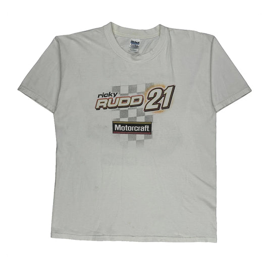 Motorcraft Gildan Nascar T-Shirt - Large White Cotton