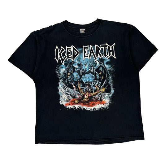 Iced Earth Anvil Band T-Shirt - 2XL Black Cotton