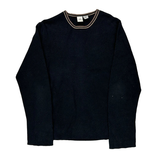 Armani Exchange Long Sleeve T-Shirt - XL Black Cotton