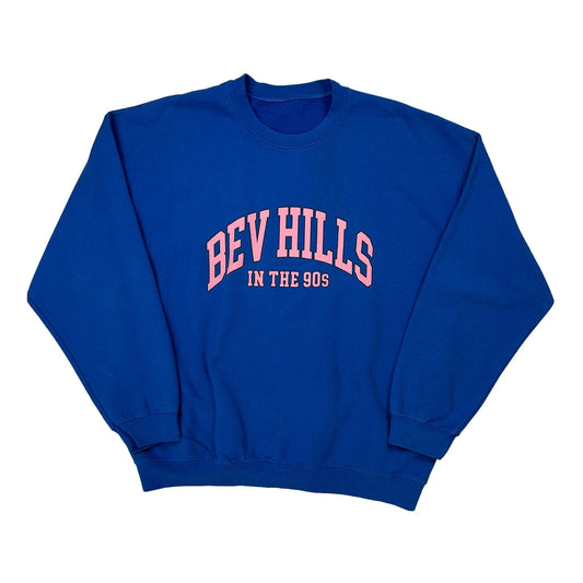 Vintage Beverly Hills Unbranded Sweatshirt - Large Blue Cotton