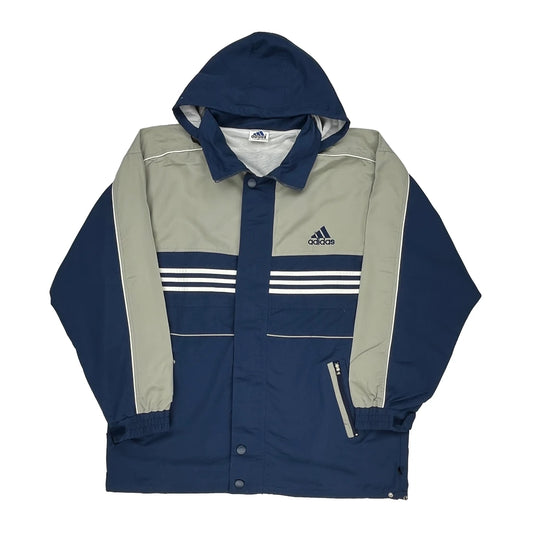 Adidas Striped Jacket - XL Blue Cotton