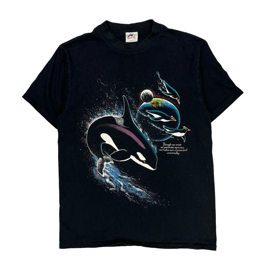 Orca Design Harlequin Single Stitch T-Shirt - Large Black Cotton