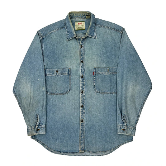 Levis Denim Shirt - Large Light Wash Cotton
