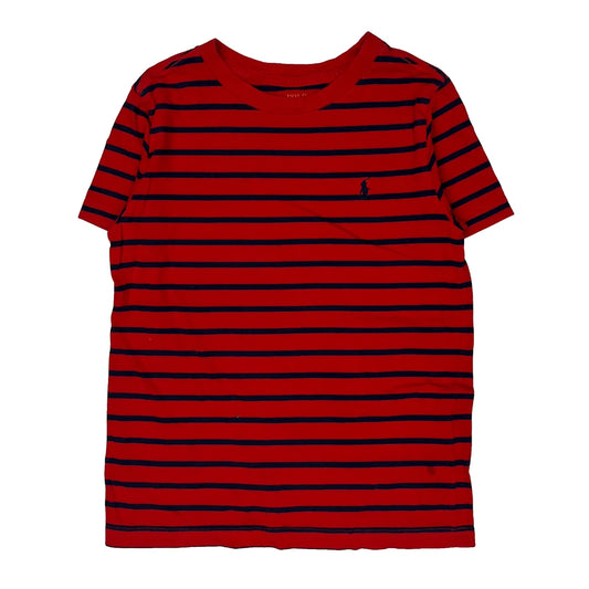 Age 7 Polo By Ralph Lauren Striped T-Shirt - Small Red Cotton