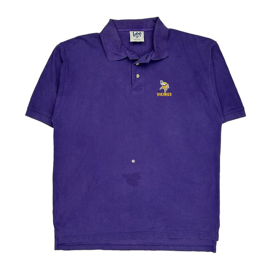 Vikings Lee Sport Nfl Polo Shirt - XL Purple Cotton