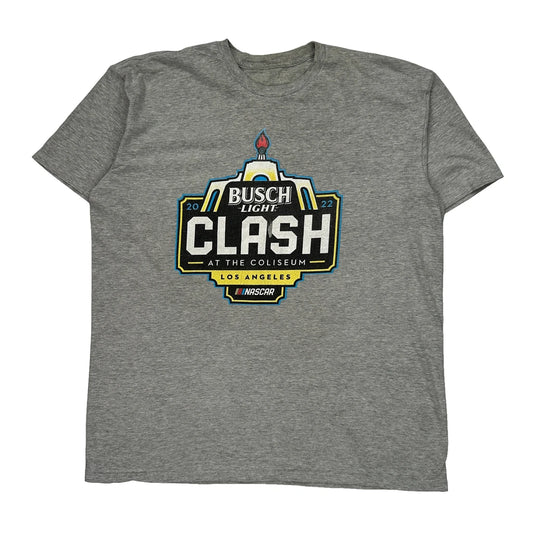 Busch Light Clash Nascar Nascar T-Shirt - Large Grey Cotton