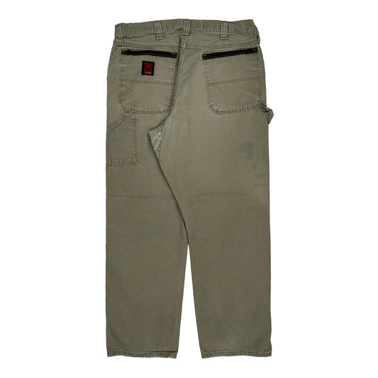 Ripstop Carpenter Trousers - 36W 32L Khaki Cotton