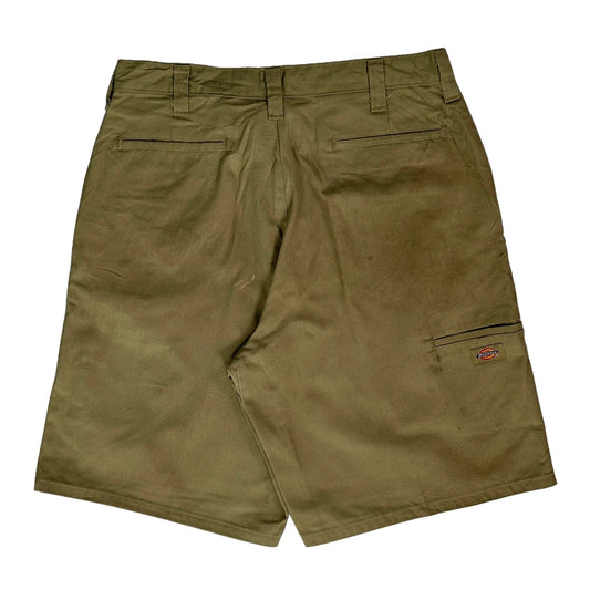 Dickies Chino Shorts - 32W 11L Khaki Polyester Blend