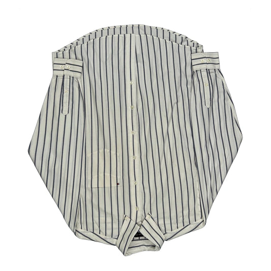 Vintage Tommy Hilfiger Striped Shirt - Small White Cotton