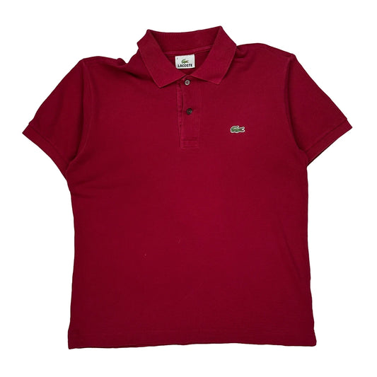 Lacoste Polo Shirt - Medium Red Cotton