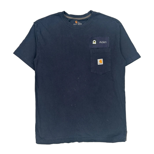 Workwear Carhartt T-Shirt - Large Navy Cotton