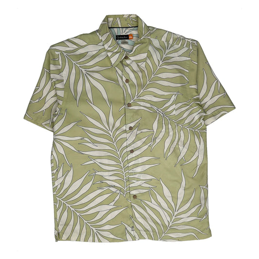 Vintage Quiksilver Floral Hawaiian Shirt - Medium Green Cotton