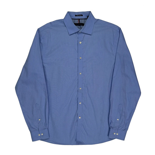 Tommy Hilfiger Slim Fit Shirt - Large Blue Cotton