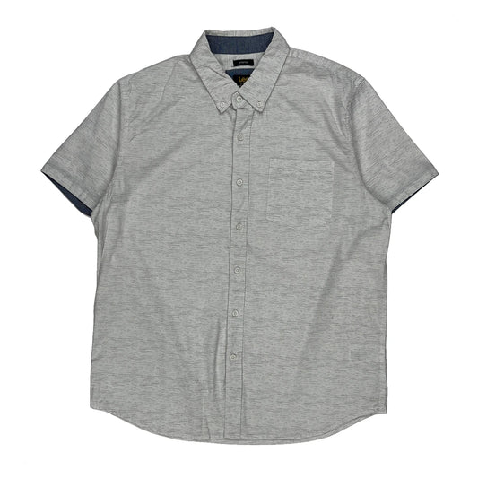 Lee Short Sleeve Shirt - Large Grey Cotton
