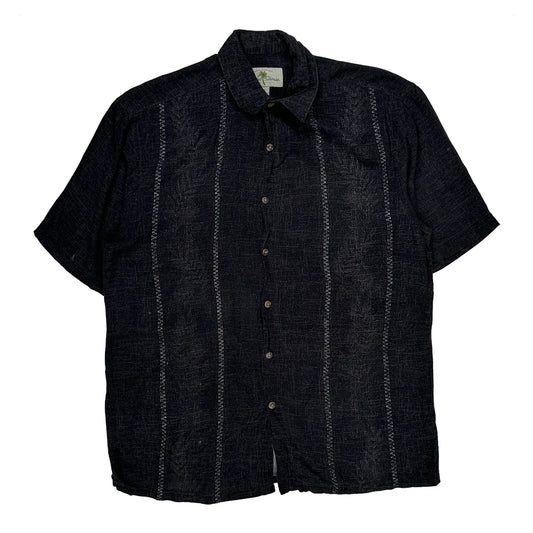 Island Shores Surf Hawaiian Shirt - Small Black Viscose