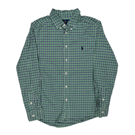 Vintage Age 8-10 Ralph Lauren Checked Shirt - Medium Green Cotton