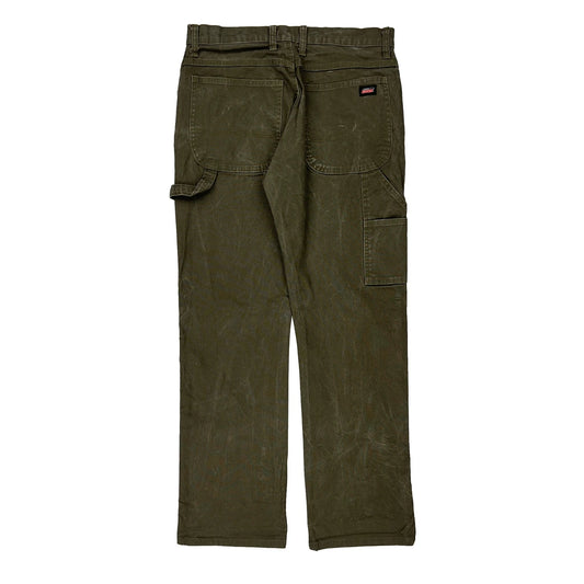 Dickies Cargo Carpenter Trousers - 32W 31L Green Cotton