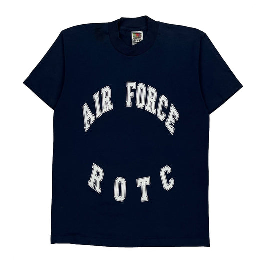 Air Force Rotc Fruit Of The Loom College T-Shirt - Medium Navy Cotton Blend