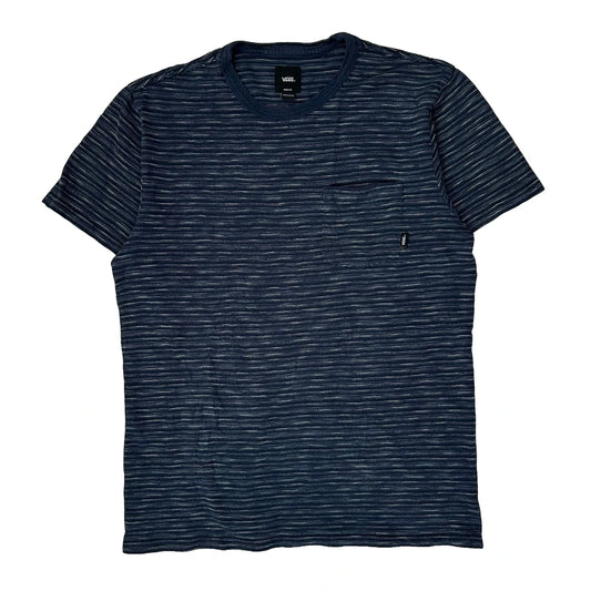 Vintage Vans Striped T-Shirt - Medium Navy Cotton