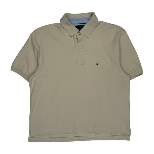 Tommy Hilfiger Polo Shirt - Large Beige Cotton