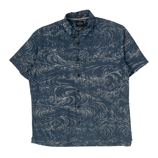 Quiksilver Short Sleeve Shirt - XL Blue Cotton
