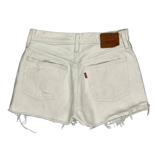 Levis Denim Shorts - 29W UK 10 White Cotton