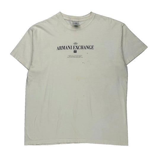 Armani Exchange T-Shirt - Large White Cotton