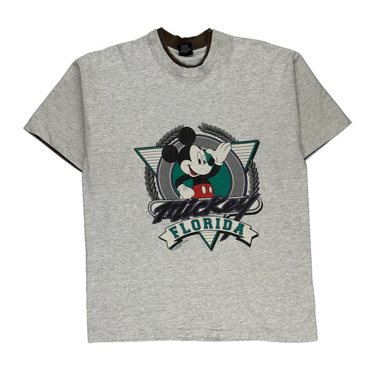 Single Stitch Mickey Mouse Florida Sherrys Best Graphic T-Shirt - XL Grey Cotton