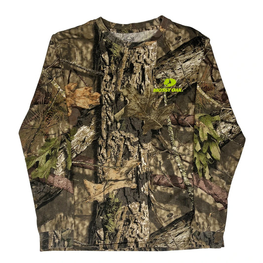 Mossy Oak Camo Long Sleeve T-Shirt - Large Camo Cotton Blend