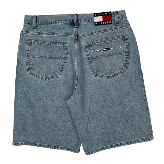 Vintage Tommy Jeans Baggy Denim Shorts - 34W 11L Light Wash Denim