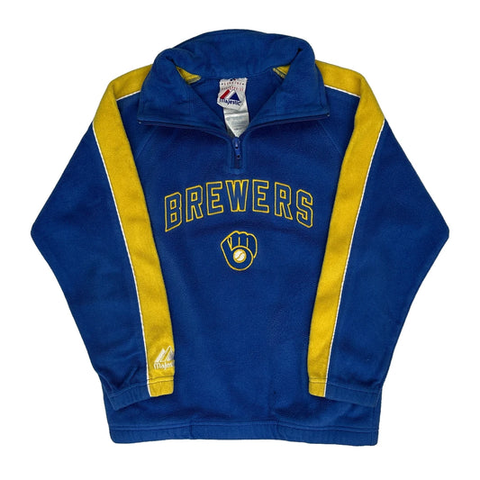 Age 8, Milwaukee Brewers Majestic Mlb Fleece - Small Blue Polyester