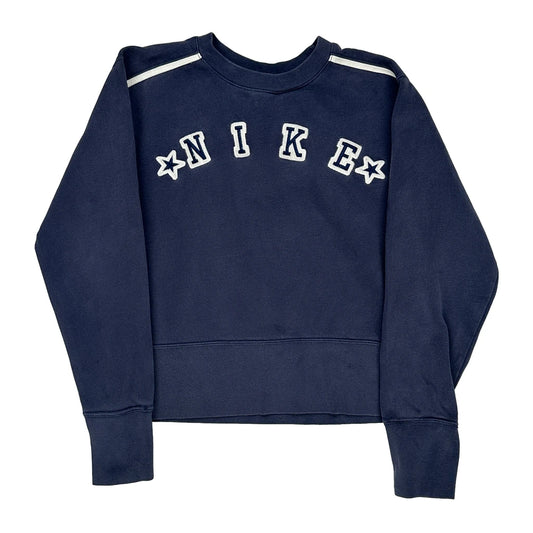 Nike Spellout Sweatshirt - Medium Navy Cotton