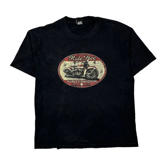Motorcycles Harley Davidson Graphic T-Shirt - XL Black Cotton