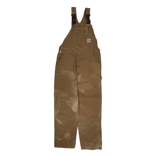 Vintage Carhartt Double Knee Dungarees - 42W 32L Brown Cotton
