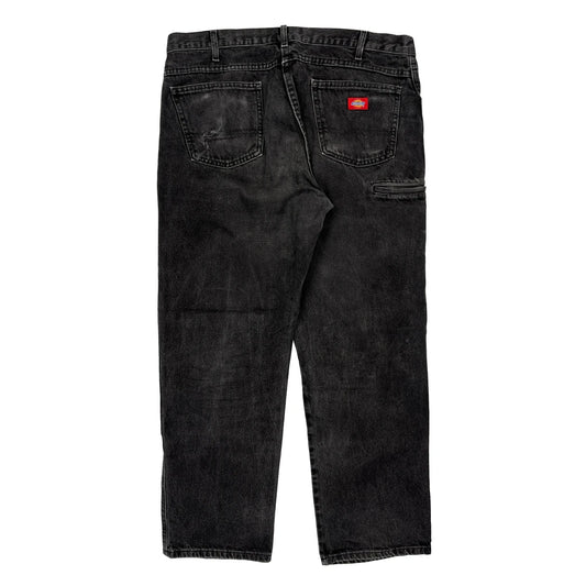 Dickies Double Knee Jeans - 37W 31L Black Cotton