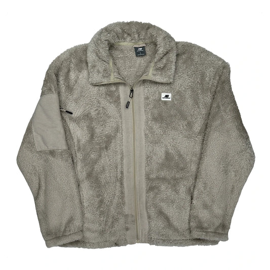 New Balance Fleece Jacket - Large Grey Polyester