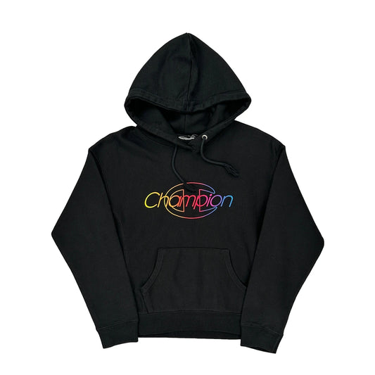 Reverse Weave Champion Spellout Hoodie - Medium Black Cotton