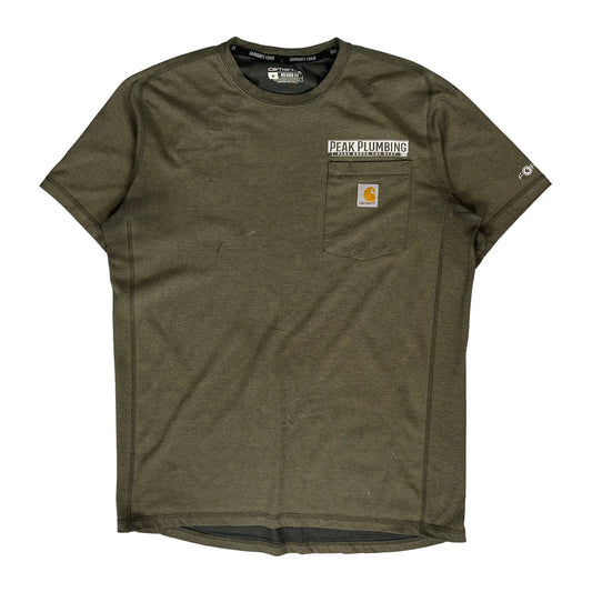 Peak Plumbing Carhartt Graphic T-Shirt - Medium Green Cotton
