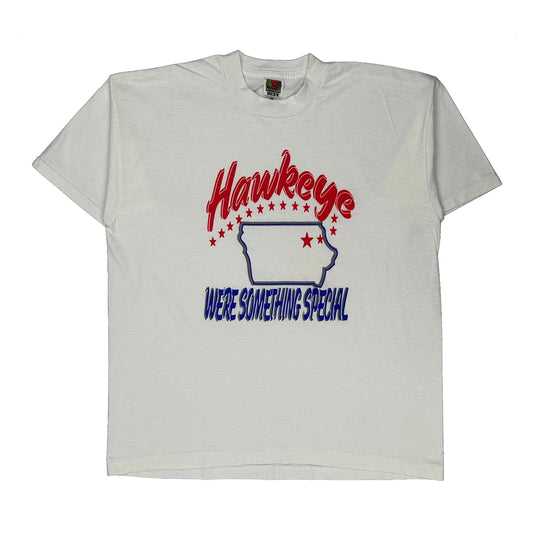 Iowa Fruit Of The Loom Single Stitch T-Shirt - XL White Cotton Blend